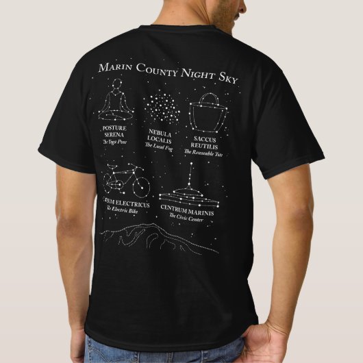 Marin County Night Sky T-Shirt Black (Dos)