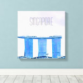 Marina Bay Sands Singapore reizen Canvas Afdruk (Insitu (Houten vloer))