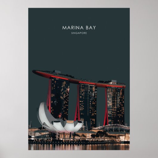 Marina Bay, Singapore Travel Artwork Poster (Voorkant)