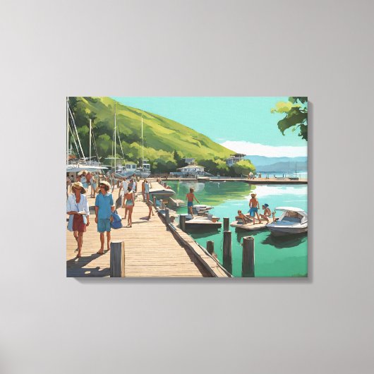 Marina Boat Dock Canvas Print (Voorkant)