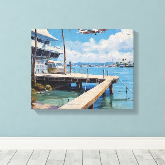 Marina Boat Dock Canvas Print (Insitu (Houten vloer))