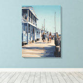 Marina Boat Dock Canvas Print (Insitu (Houten vloer))