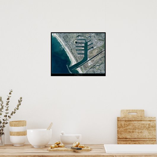 Marina del Rey Los Angeles, CA-satelliet-poster Poster (Keuken)