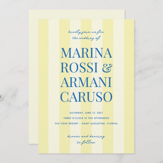 MARINA Faire-part de mariage moderne (Devant / Derrière)