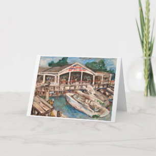 Marina in het Western Basin Wenskaart Kaart
