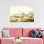 Marina landschap met oud scheepvaartschip door Jos Canvas Afdruk (Insitu (Woonkamer))