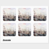 Marina/Mariña/Seascape Vierkante Sticker (Vel)