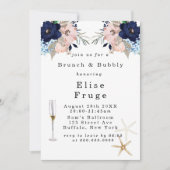 Marina Nautical Blooms Brunch & Bubbly Invitation (Devant)