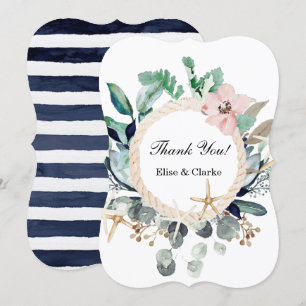Marina Nautical Blooms Weddenschap Hartelijk dank Kaart