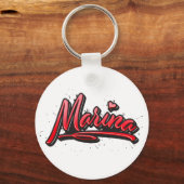 Marina red Heart Graffiti Schlüsselanhänger Sleutelhanger (Voorkant)