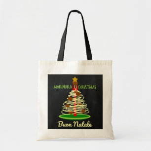 Marinara Kerstmis Buon Natale Spaghetti Tree Tote Bag