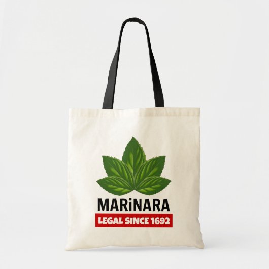 Marinara Legal sinds 1692 Basil Leaves Tote Bag (Voorkant)
