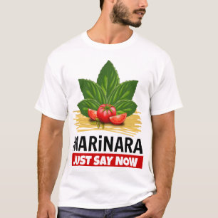 Marinara Zeg nu gewoon Basil Tomaten Spaghetti T-shirt