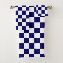 Marinblauw en wit geruit patroon