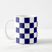 Marinblauw en wit geruit patroon