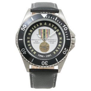 MARINE 3 CAMPAIGN STARS Desert Storm Marine Horloge