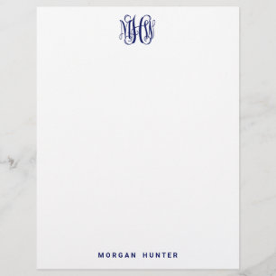 Marine 3 Initieel Wijnstok Script Monogram DIY BG Briefhoofd
