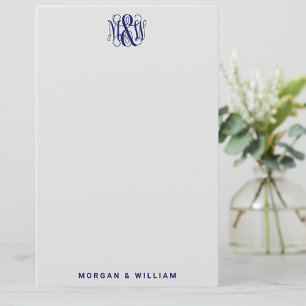 Marine 3 Initieel Wingerdschrift Monogram B&G  doe Briefpapier