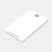 Marine 3 Initieel Wingerdschrift Monogram DIY BG Post-it® Notes (Schuin)