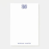 Marine 3 Initieel Wingerdschrift Monogram DIY BG Post-it® Notes (Voorkant)