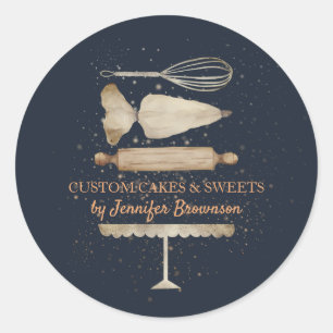 Marine Abrikozen Koken bakkerij chef Ronde Sticker