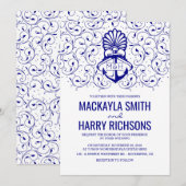 Marine Anker Nautische Strand Wedding Kaart (Voorkant / Achterkant)