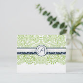 Marine Apple Green Grey Inséparables Mariage RSVP (Debout devant)