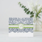 Marine Apple Green Grey Inséparables Mariage RSVP (Debout devant)