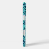 marine Aqua Mint Damask Monogram iPhone Case-Mate iPhone Case (Achterkant / Rechts)