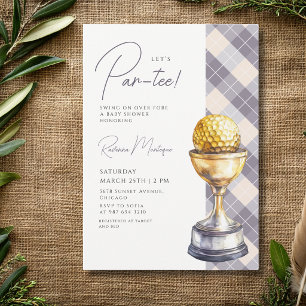 Marine Argyle Golf Trofee Laat Par-Tee Baby Shower Kaart