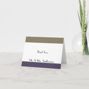 Marine Art Deco Elegante Trouw Bruidskaart Bedankt