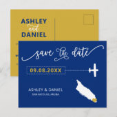 Marine Aruba Mariage Enregistrer la carte de date (Devant / Derrière)