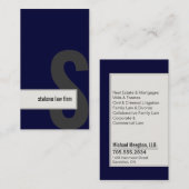 Marine audacieuse de monogramme de carte de visite (Devant / Derrière)