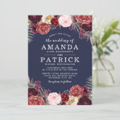Marine Automne Marsala Blush Peony Invitations de (Debout devant)