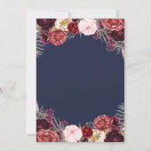 Marine Automne Marsala Blush Peony Invitations de (Dos)