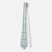 Marine Avec Cravate Plaid Bleu Léger Et Vert (Devant)