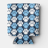 Marine & Baby Blauw Herhalende Pawprint Blikjeskoeler (Voorkant)