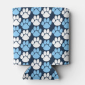 Marine & Baby Blauw Herhalende Pawprint Blikjeskoeler (Achterkant)
