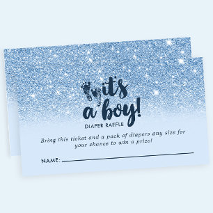 Marine Babys Blauwe Glitter Het Is Een Jongen Luie Informatiekaartje