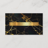 Marine Black Grungy Gold Marble Vip Carte de visit (Devant)