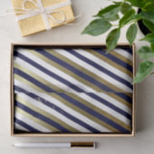 Marine, blanc, papier de soie de soie diagonal de (Cadeau)