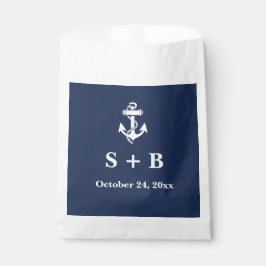 Marine Blauw Anker Nautisch Strand Oceaan Bruiloft Bedankzakje