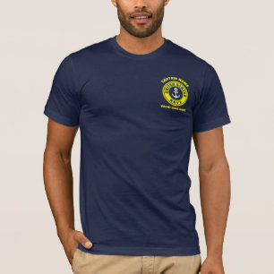 Marine blauw Anker nautische kapitein zeilen zomer T-shirt