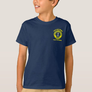 Marine blauw Anker nautische kapitein zeilen zomer T-shirt