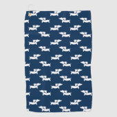 Marine Blauw Dachshund Moeder Golfer Gift Golfhanddoek (Voorkant)
