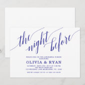 Marine blauw de nacht voor uitnodiging (Voorkant / Achterkant)