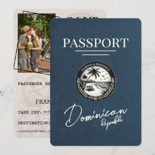 Marine Blauw Dominicaanse Republiek Paspoort Save The Date