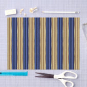Marine Blauw en Goud Grote Strepen Tissuepapier (Craft)
