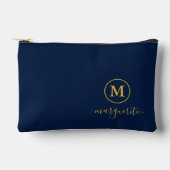 Marine blauw en goud monogram etui (Voorkant)