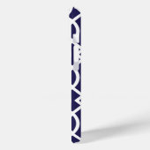 Marine blauw en roze Trellis Monogram Case-Mate iPhone Case (Achterkant / Links)